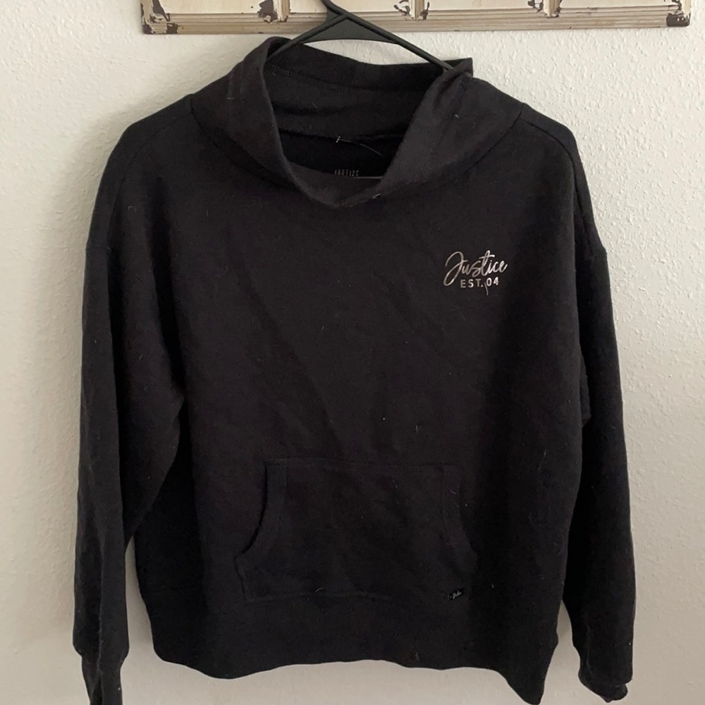 JUSTICE girls size 14/16 black hoodie.